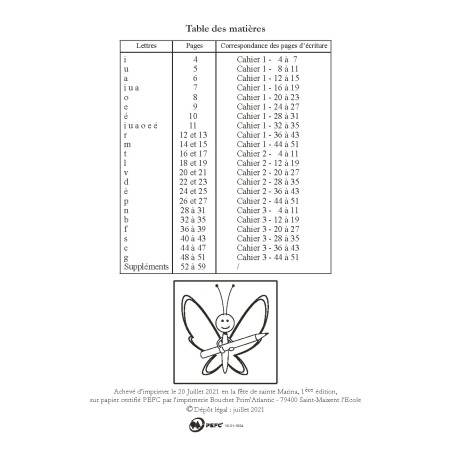 Au jardin des Papillons - Premiers pas vers la lecture - Méthode syllabique